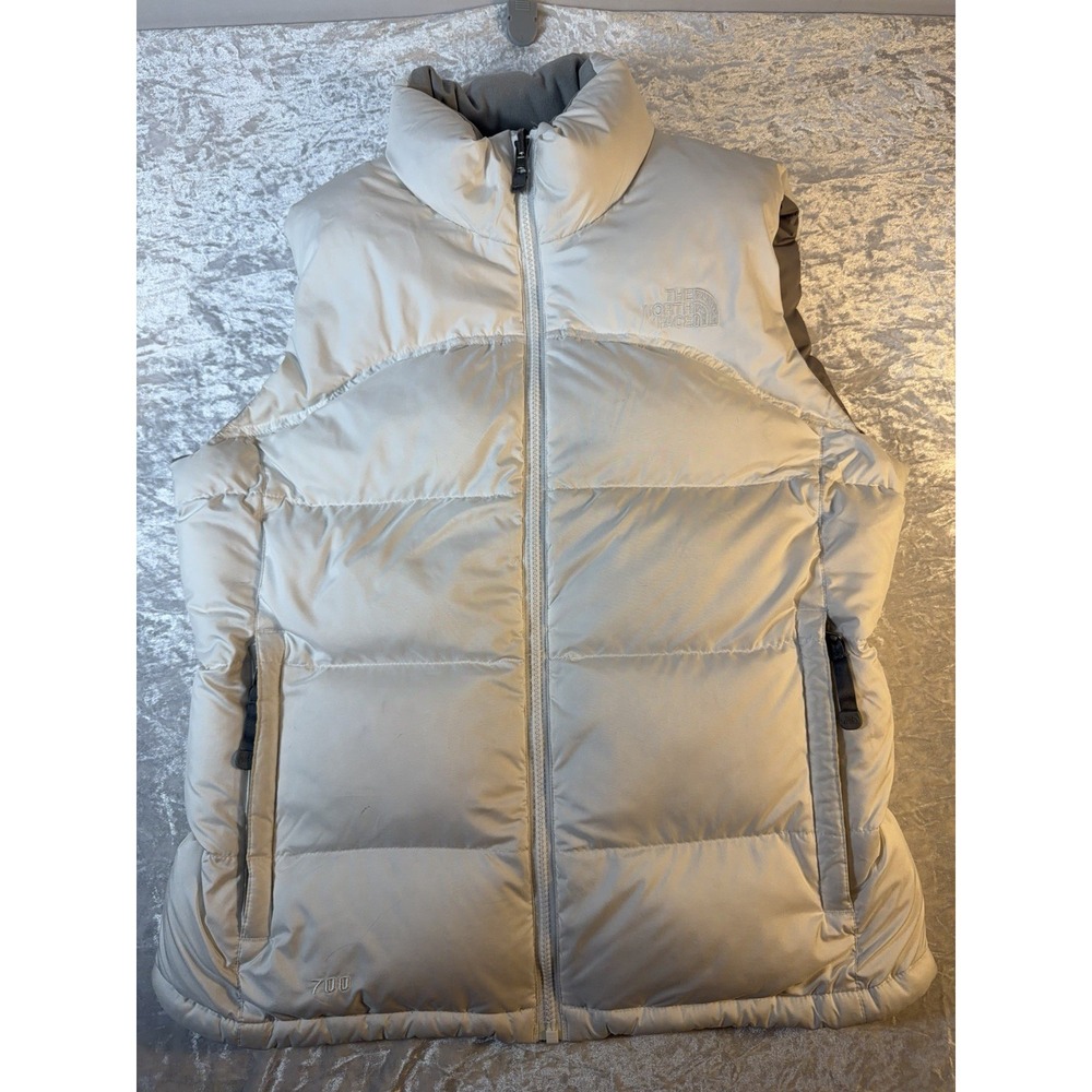The North Face 700 Down Vest Womens M White Puffer Goose Down Y2K Winter